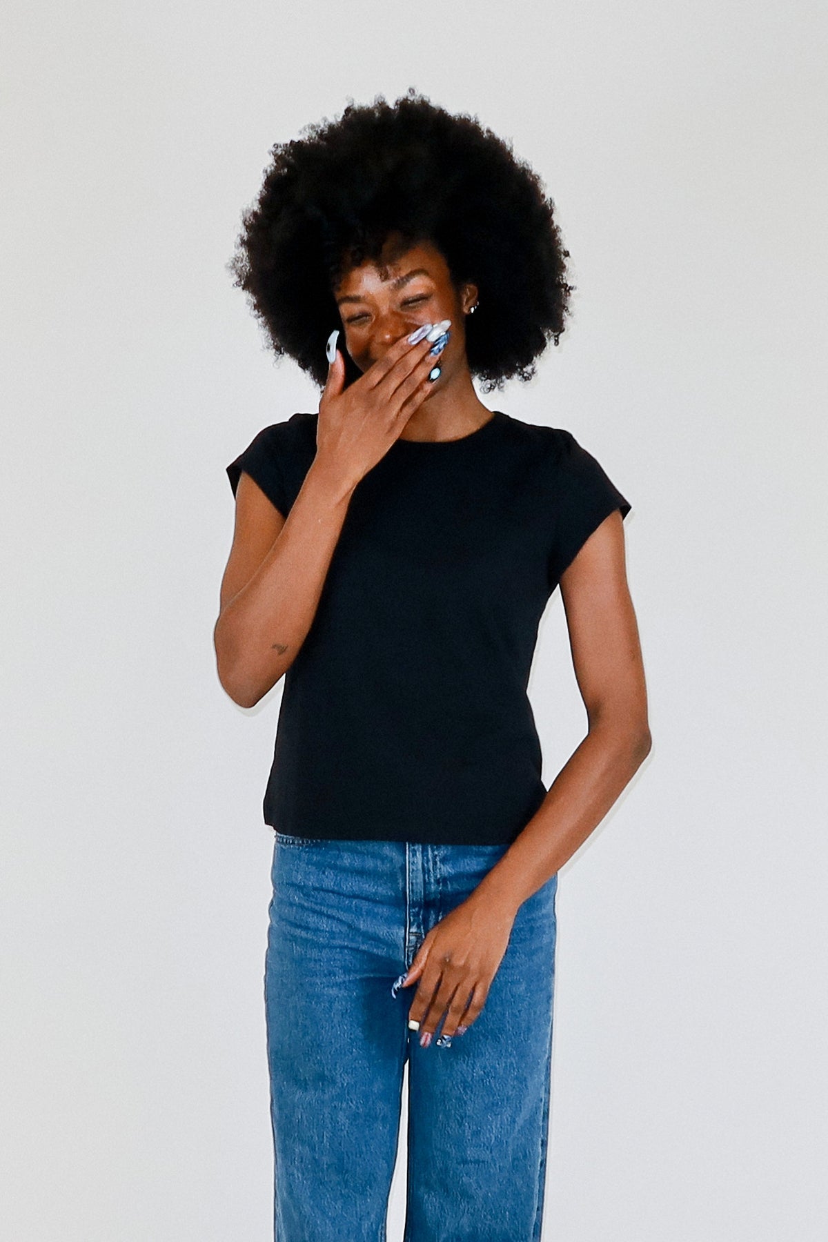 The Cap Sleeve Tee - Black